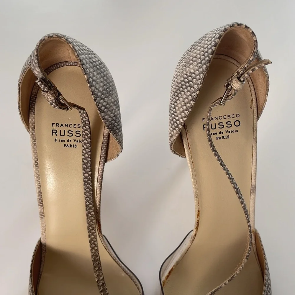 FRANCESCO RUSSO Paris Leather Plexi Pumps Heels. 40. - Picture 2 of 11